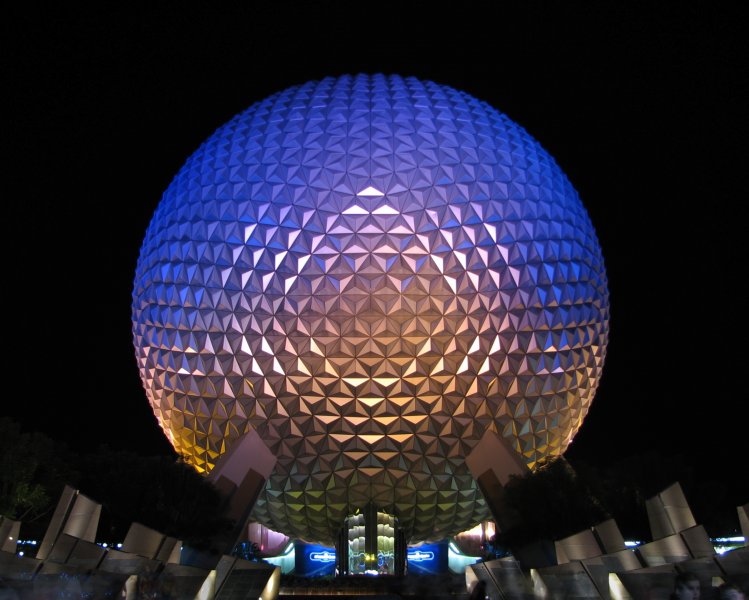 Spaceship_Earth_at_night