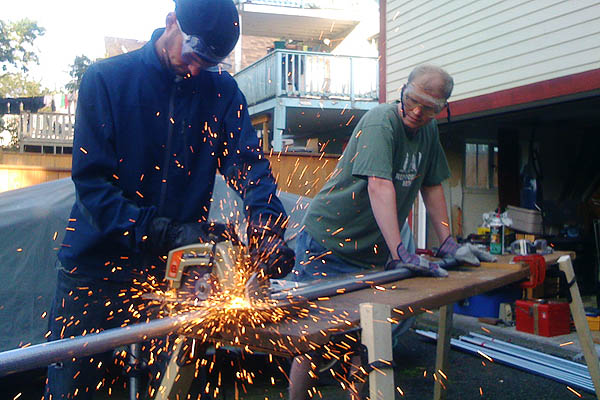 Cutting steel tubing with a circular saw