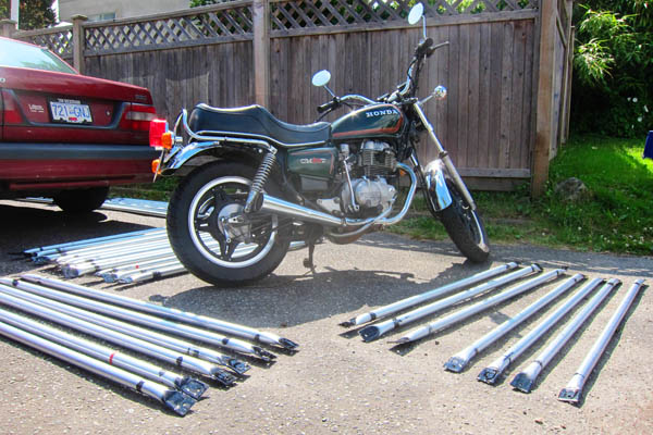 Painted steel tubing for a geodesic dome drying