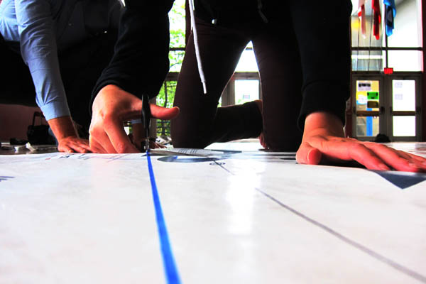 Cutting Tyvek sheeting for a geodesic dome cover