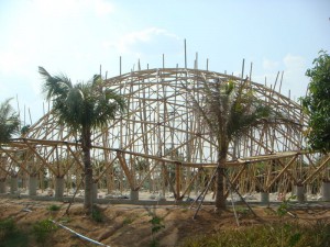 The dome school under construction