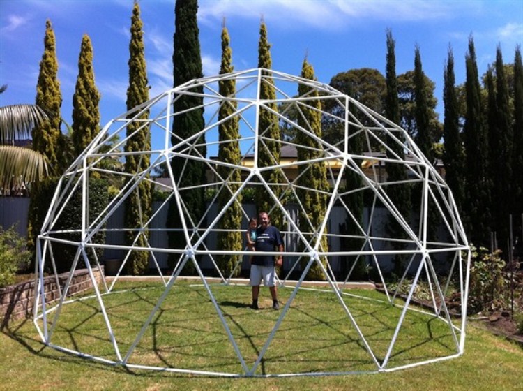 6.5 metre white geodesic frame